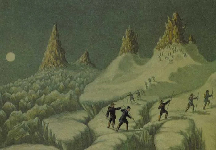 George Baxter, MOUNTAINEERING - FOUR ILLUSTRATIONS FOR ALBERT SMITH'S THE ASCENT OF MONT BLANC, four colour prints, individually framed