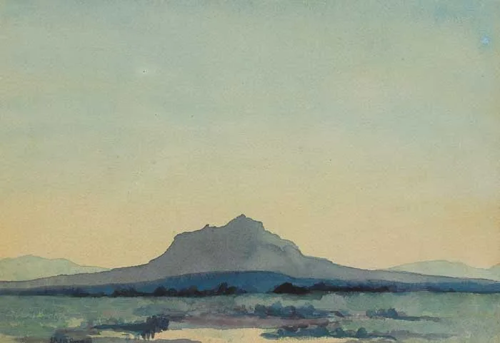 ISOLATED PEAK by R.W.M. Sterwin, watercolour, sold Dec 2008