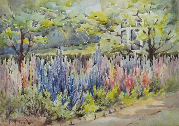 Eva Porter, LUPIN GARDEN, watercolour