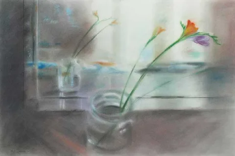 REFLECTIONS by Sophie Aghajanian, pastel on paper, sold Dec 2008
