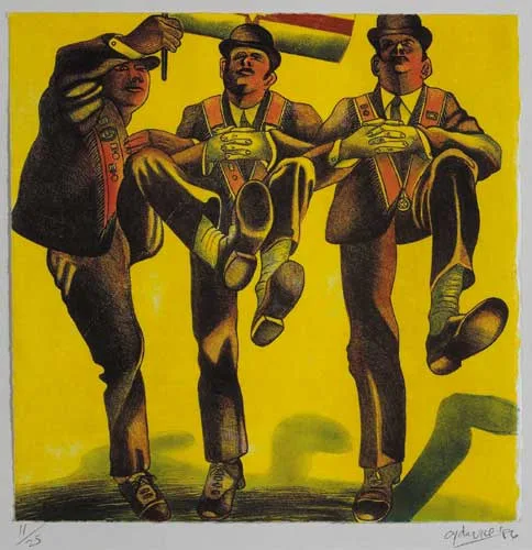 Anthony Davis, THE ORANGEMEN, 1986, lithograph (no. 11 from an edition of 25)