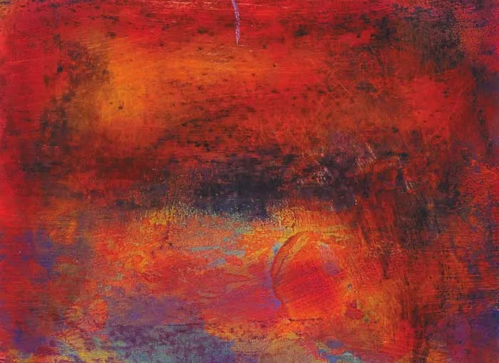 MOONFIELD by Ross Wilson, 1990, mixed media on panel, sold Dec 2008
