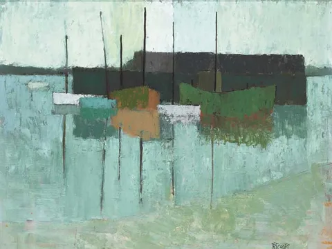 Richard John Croft, PORTAVOGIE HARBOUR, COUNTY DOWN, circa 1972, oil on board