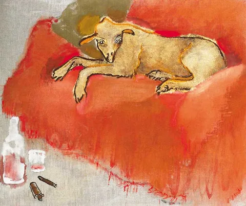 AFTER HOURS by Jesse Leroy Smith, 2003, mixed media on canvas laid on board, sold Dec 2008