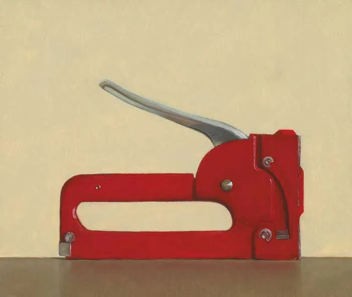 RED STAPLEGUN by Comhghall Casey, 2002, oil on linen, sold Dec 2008