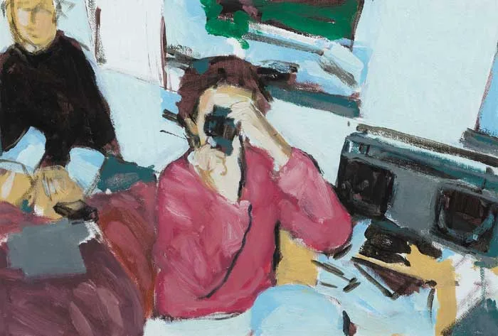 PHOTOGRAPHER by Peter Fitzgerald, oil on canvas, sold Dec 2008