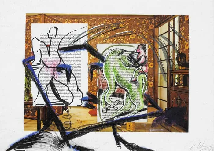 IN CASA IV by Peter J. Behan, 1986-90, collage and acrylic on paper, offered Dec 2008