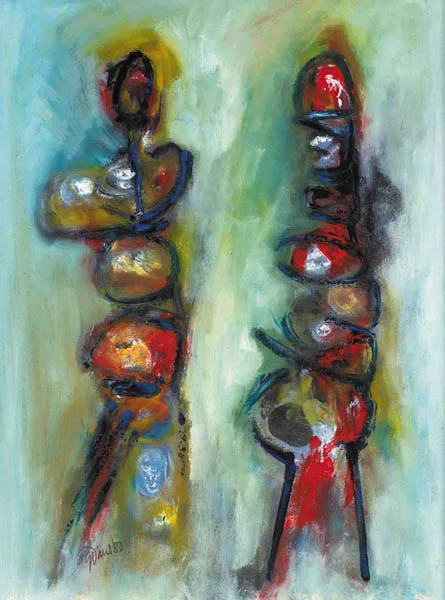 UNTITLED by Gerald Davis, 1982, oil on board, sold Dec 2008