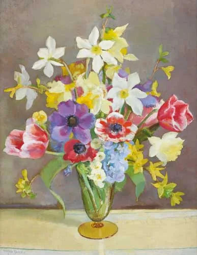 SPRING FLOWERS by Moyra Barry, oil on canvas, offered Dec 2008