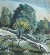 Bea Orpen, LANDSCAPE WITH TREES BY A STREAM
