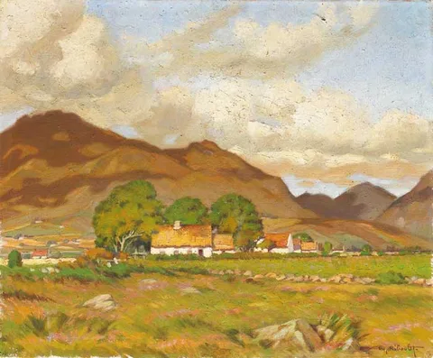 Eugène Riboulet, SOIR D'AUTOMNE DANS LES MOURNES, IRLANDE DU NORD, oil on canvas