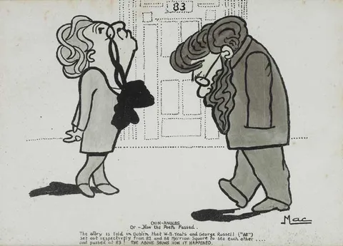 Isa M. Macnie "Mac", CHIN-ANGLES, OR HOW THE POETS PASSED, black and white print with wash
