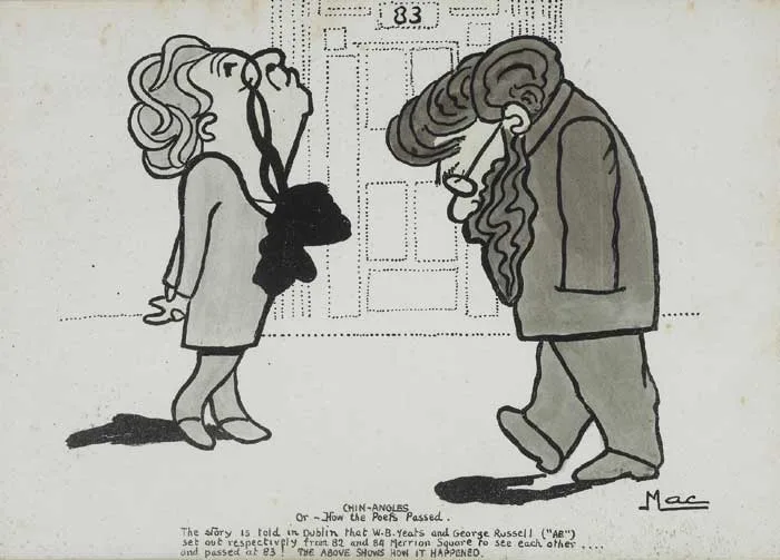 Isa M. Macnie "Mac", CHIN-ANGLES, OR HOW THE POETS PASSED, black and white print with wash