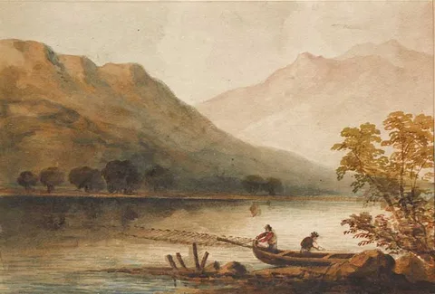 UPPER LAKE OF KILLARNEY by John Claude Bosanquet, 1871, watercolour with pen and ink on paper, offered Dec 2008