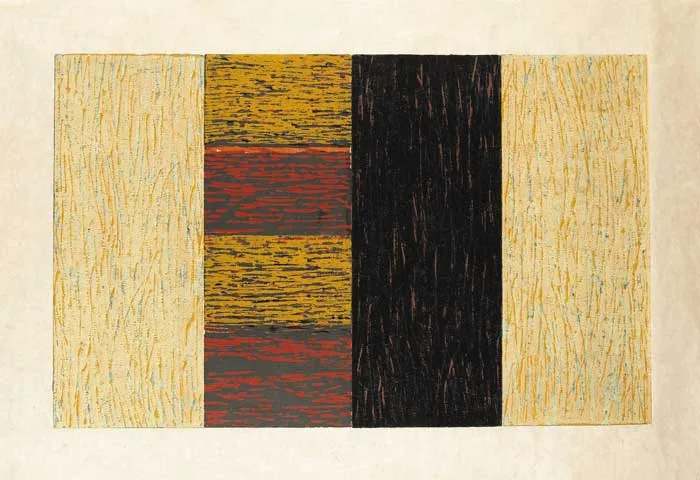 STRANGER by Sean Scully, 1987, woodcut on Okawara paper (no. 24 from an edition of 30), offered Nov 2008
