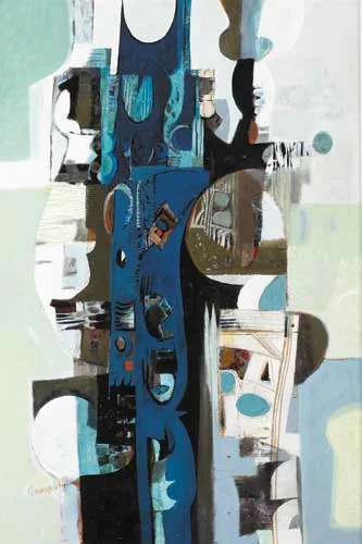 George Campbell, VERTICAL COMPLEX NO. 4, oil on board