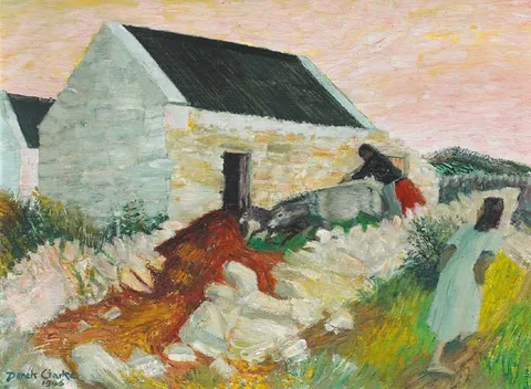 Derek Clarke, DRIVING THE ASSES TO BED, 1946, oil on panel