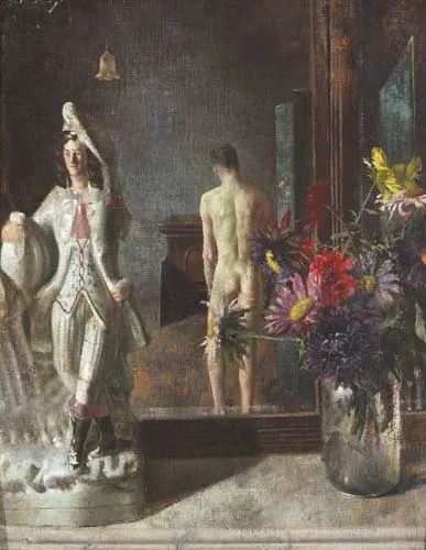 IN THE STUDIO by Patrick Hennessy, oil on canvas board, sold Nov 2008