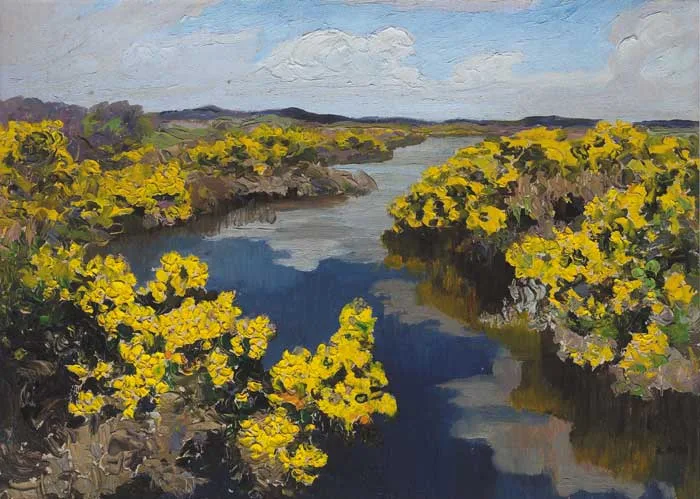 GORSE by Letitia Marion Hamilton, oil on panel, sold Nov 2008