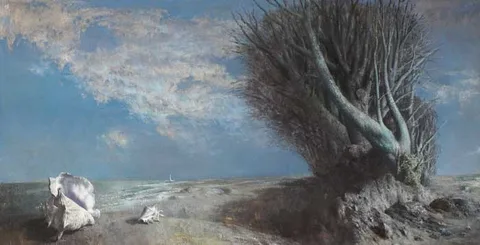 Patrick Hennessy, THE LEGEND AND THE SEA, c.1956, oil on canvas laid on board