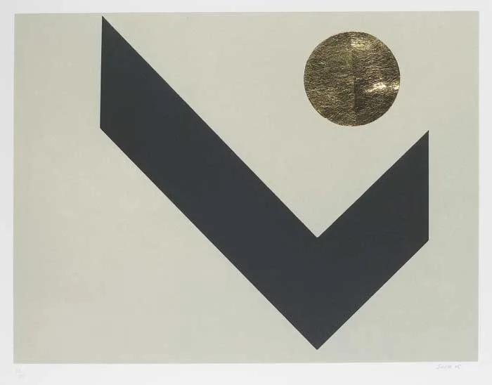 Patrick Scott, TANGRAM IV, 2005, etching with gold leaf (no.25 from an edition of 75)