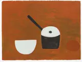 William Scott, WHITE BOWL, BLACK PAN ON BROWN