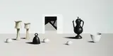 Liam Belton, TWO BACTRIAN VESSELS WITH PEWTER FLAGON