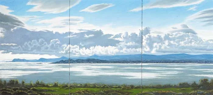 DUBLIN BAY TRIPTYCH by John Kirwan, oil on canvas, sold Sep 2008