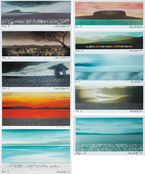 Robert Ballagh, LAND AND LANGUAGE, 2001 (COMPLETE SET OF 10), ten giclée prints, individually framed (each no. 10 from an edition of 10)