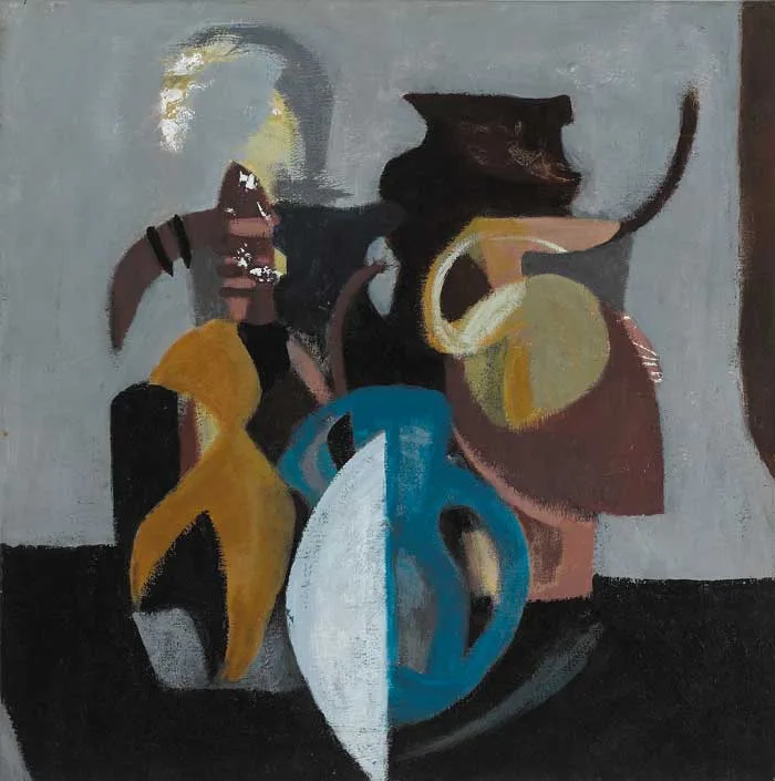 SHAPE AND FORMS by Nancy Wynne-Jones, oil on canvas, sold Sep 2008