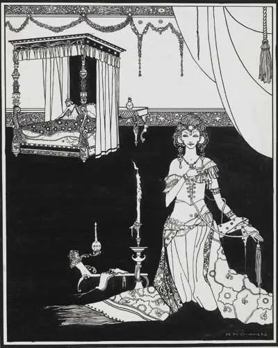 GERALDINE; DECORATION FOR COLERIDGE'S `CHRISTABEL' by Norah McGuinness, pen and ink on card, sold Sep 2008