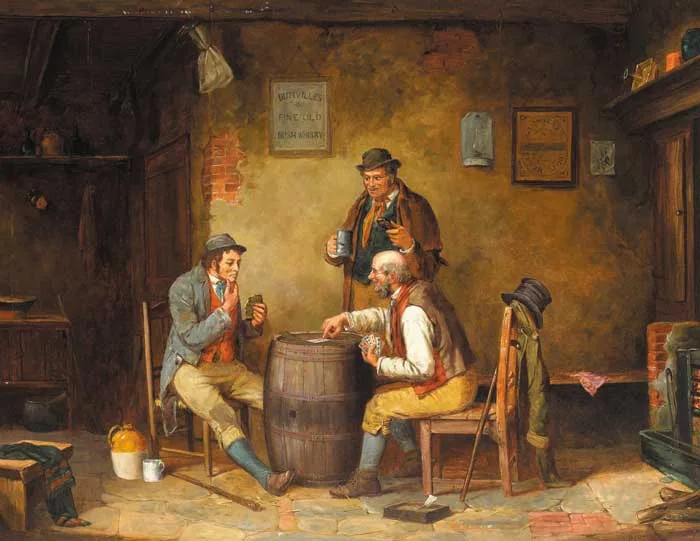 Septimus Dawson, THE CARD GAME, oil on canvas