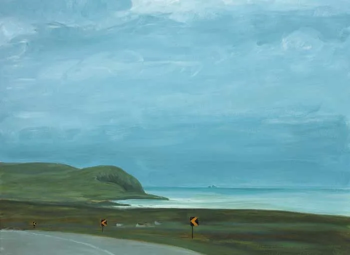 MAYO ROAD WITH SIGNS by Eithne Jordan, 2005, oil on canvas, sold May 2008