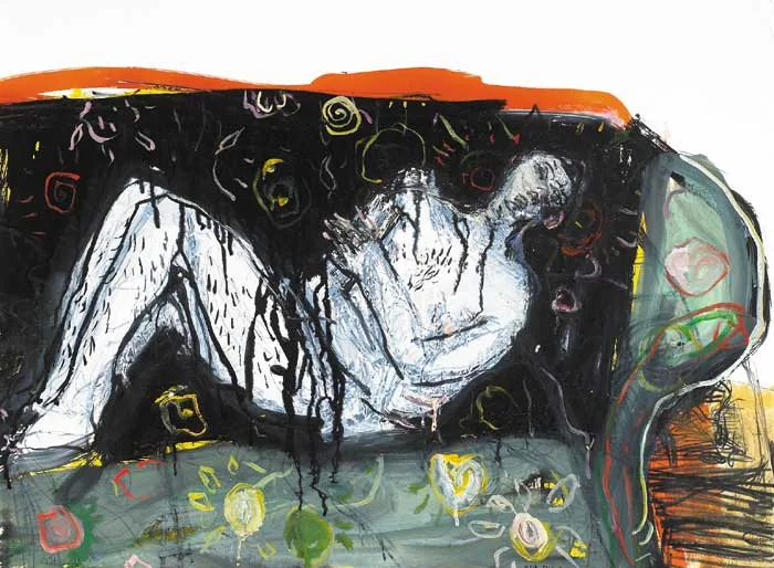 UNTITLED (FIGURE STUDY) by Nick Miller, 1996, mixed media on paper, offered May 2008