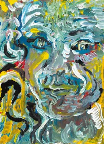 FACE by Eithne Jordan, 1990, oil on paper, sold May 2008