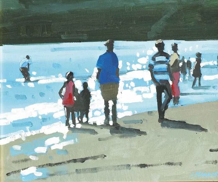 BRIGHT LIGHT, BALLYBUNION by John Morris, 2006, oil on canvas board, sold May 2008