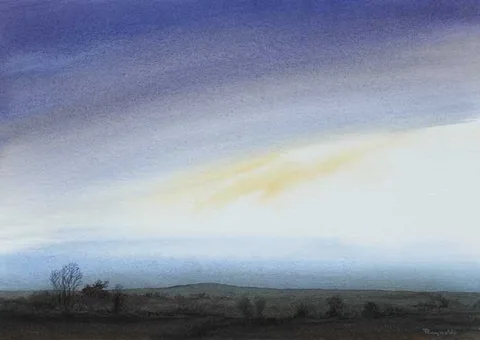 LANDSCAPE, MIDLANDS by Bernard Reynolds, watercolour, sold May 2008
