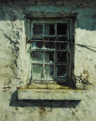 COTTAGE WINDOW by Mark O'Neill, 1996, oil on board, sold May 2008