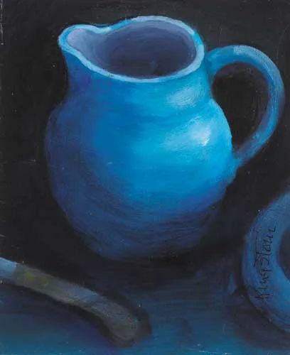 BLUE JUG by Richard Kingston, 1994, oil on board, sold May 2008