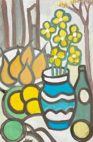 Markey Robinson, STILL LIFE WITH PEARS, oil on board