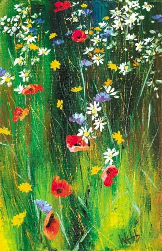 Kenneth Webb, CONNEMARA GRASSES AND WILD FLOWERS, oil on canvas