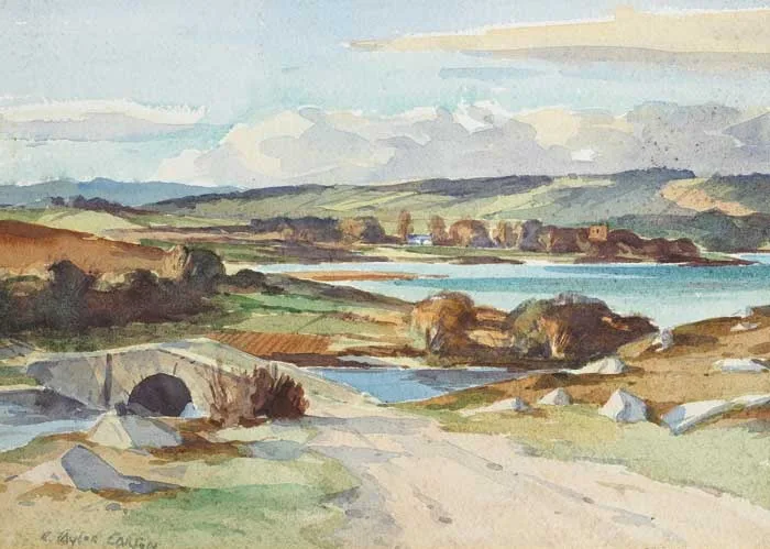 LACKAGH BRIDGE, COUNTY DONEGAL by Robert Taylor Carson, watercolour, offered May 2008