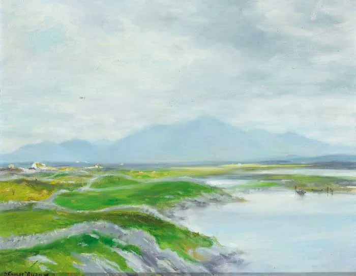CONNEMARA LANDSCAPE by Thomas Ryan, oil on canvas laid on board, offered May 2008