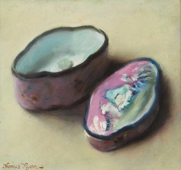 THE BATTERSEA BOX by Thomas Ryan, 1974, oil on canvas laid on board, sold May 2008