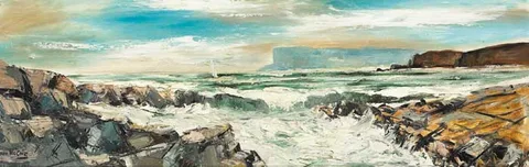 FAIR HEAD, COUNTY ANTRIM by Norman J. McCaig, oil on board, offered May 2008