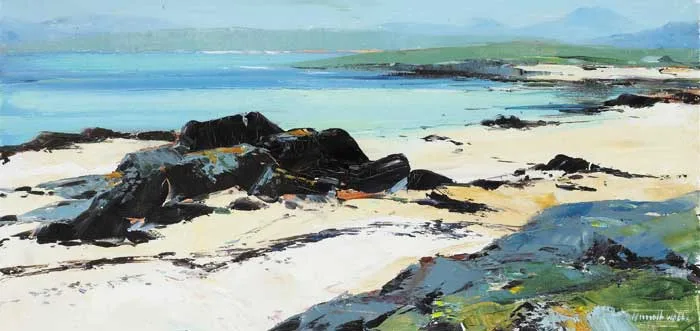 ROCKS ON A BEACH by Kenneth Webb, oil on canvas, sold May 2008