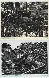 Harry Kernoff, PORTOBELLO HARBOUR, DUBLIN, 1940 and BRIDGE OVER THE MALL, WESTPORT, MAYO, 1947 (A PAIR)