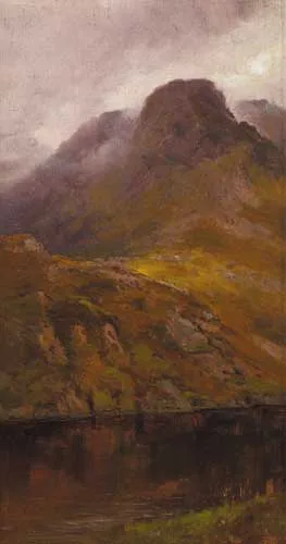 MOUNTAIN LAKE by Alexander Williams, oil on canvas laid on board, sold May 2008