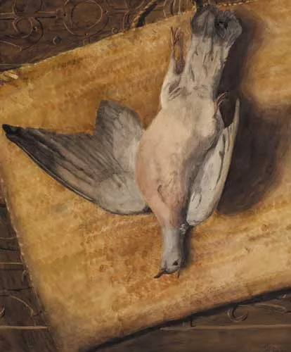 STILL LIFE WITH DOVE by Eileen Frances Ayrton, watercolour, gouache and pastel on Whatman's paper, sold May 2008