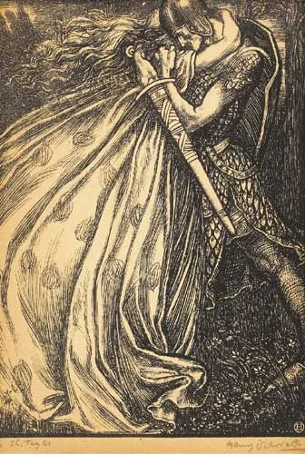 Henry Ospovat, THE LOVER'S EMBRACE; STUDY FROM KING LEAR, black and white print